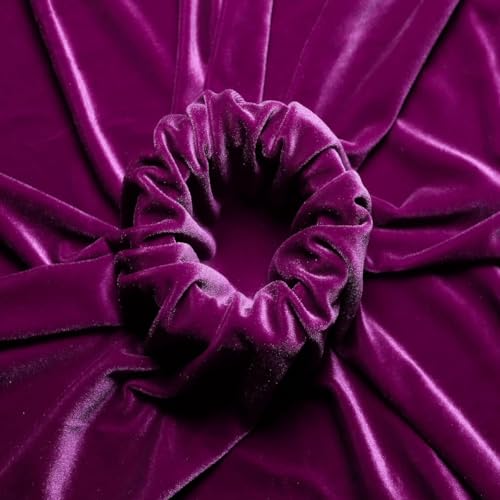 Image of Amazon Brand - Umi 3 Mtr Multi Purpose Velvet Fabric Cloth for Decoration, Trousseau Packing, Party Hall, Bouquet, Gift Packing, Decor, Pooja Room (3 Mtr, Purple), Solid