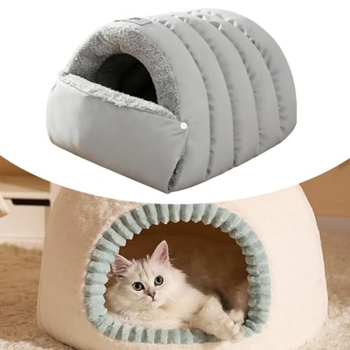 Dôme chat en peluche grise de qualité supérieure avec base stable