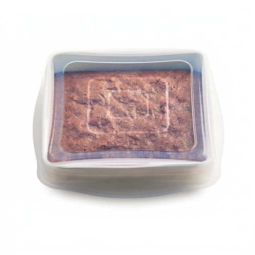Stasher Reusable Silicone Stretch Lid for Casseroles, Sheet Pans, Baking Dishes–Square Replacement Lid, 8”x8”, Stretchable, Leak-free, Microwave Safe, Dishwasher Safe, Food Cover, Eco-Friendly, Clear