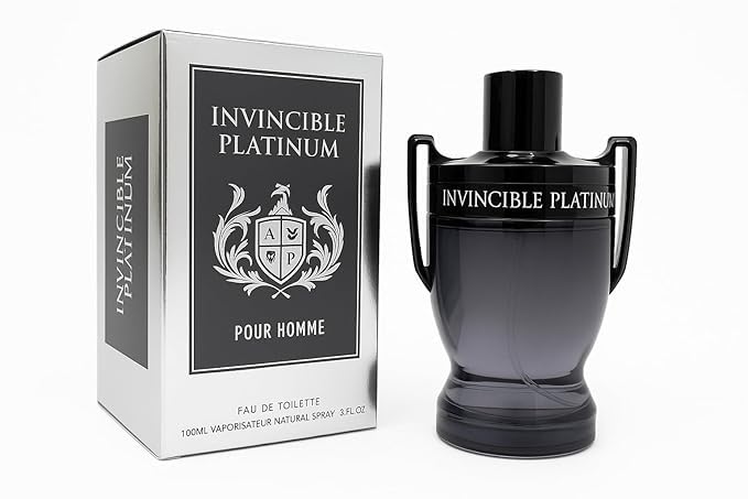 INVINCIBLE PLATINUM Colonia para hombre Eau de Toilette Fragancia 3.4oz3.4 fl oz, spray natural, larga duración