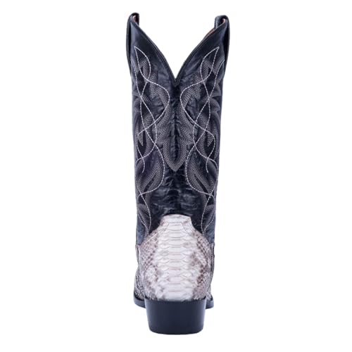 Cowboy Boots for Men Classic Pointed Toe Western Boots Pull Up Snakeskin Embroidered Mid-Calf Boots4