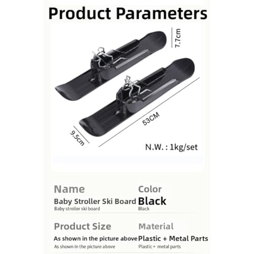 Plaque de ski pour poussette et vélo compatible roues 15-30cm - 8