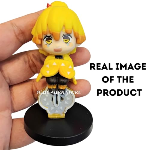 Image of Blue Aura Anime Action Figure Set of 5 | Mini Size| Height-7cm PVC Multicolour | Demon Wheel Set of 5