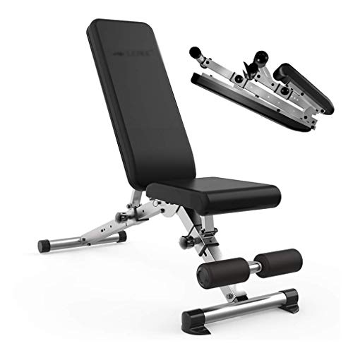 CEDLSF Mesa de Pesas para el hogar, Banco de Prensa con Mancuernas, Abdominales, Equipo de Fitness para Abdominales, Silla de Fitness Comercial (Negra, 132 x 46 x 113 cm)
