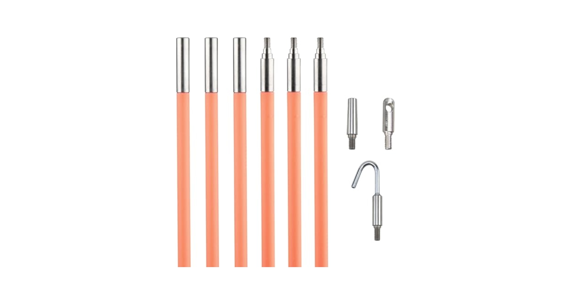 Klein Tools 50303 30-Foot Lo-Flex Glow Fish Rod Set, (6) 5