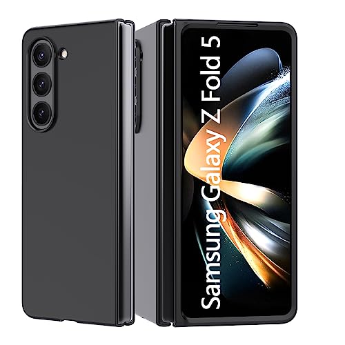 WFTE For Samsung Galaxy Z Fold 5 Phone Case Premium PC [Ultra Thin][Drop Resistant][All Inclusive] Phone Cover-Black