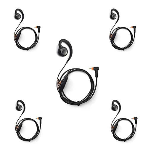 Auriculares en forma de C giratorios PROMAXPOWER con cable único y micro PTT integrado pack de 5