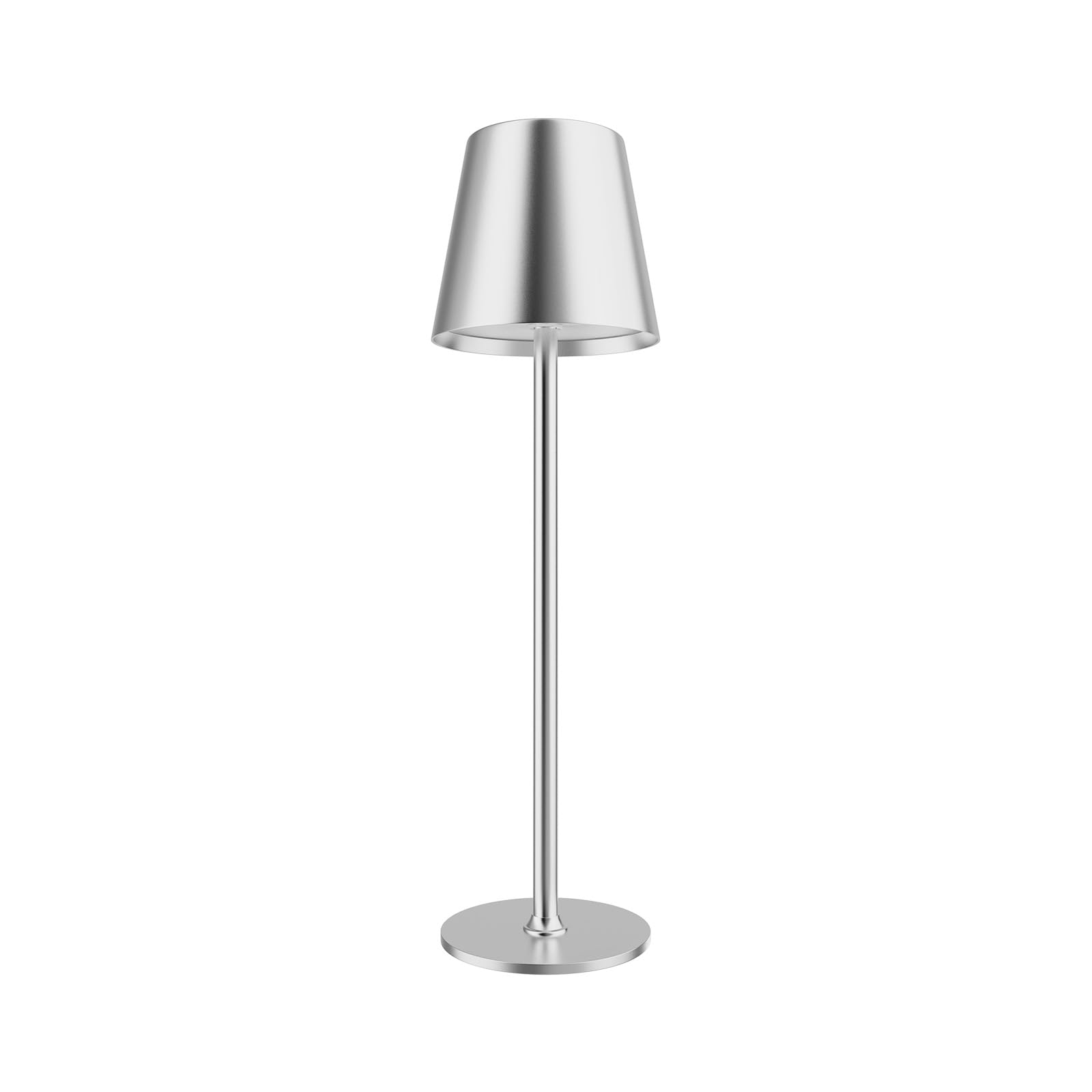 MMOBIEL Cordless Table Lamp Rechargeable Metal LED Lamp with Touch Control, 3-Color Stepless Dimming, USB-C Charging, 5200mAh Battery for Bedroom, Restaurant, Bar, Patio, Indoor/Outdoor – Silver — image 1
