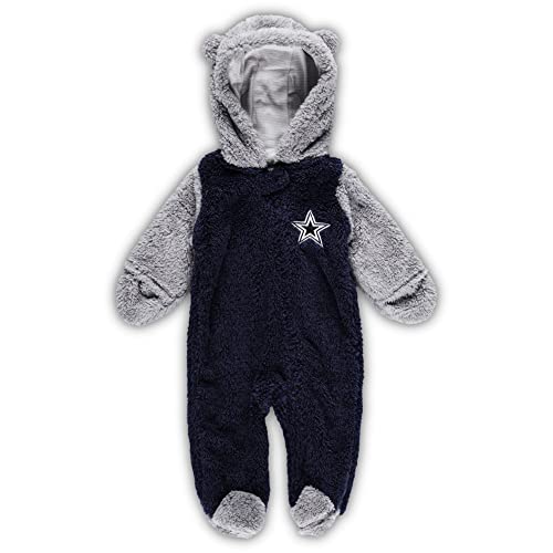 Image of Outerstuff Newborn & Infant NFL Game Nap Teddy Fleece Bunting Full-Zip Sleeper