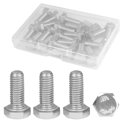 Image of MroMax 25Pcs M8-1.25 Hex Bolts, M8 x 20mm Hex Head Screws Bolts | 304 Stainless Steel 18-8, Fully Threaded, External Hex Drive, for Medium Panel Fixing and Equipment Guard Installation