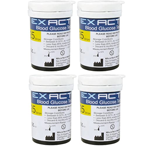 Exactive VITAL Glucosa en Sangre Kit Tiras de Prueba 100 Piezas de Monitor de azúcar en Sangre Cover
