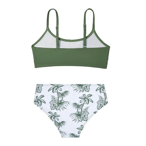 Image of Zando Girls Swimsuit Two Piece - Adjustable Strap Bathing Suit Solid Color Bikini Sets for Teens Girl Beach Swimwear