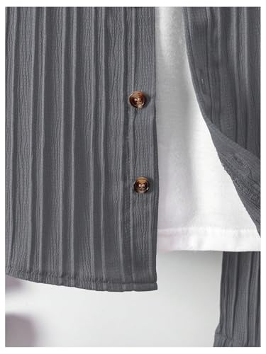 Image of SweatyRocks Boy's 2 Piece Summer Vacation Outfits Short Sleeve Collar Button Down Shirt and Shorts Clothing Set