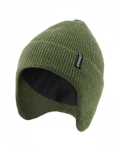 Zylioo XL-3XL Strickmütze mit Ohrenklappen Für Großen Kopf,Ohrenschützer Mütze Wintermütze Winter Beanie Mütze