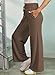 EVALESS Palazzo Pants for Women 2025 Fashion Trendy Wide Leg High Waisted Workout Active Baggy Pants Lounge Casual Loose Sweatpants Slacks Trousers,Coffee Small
