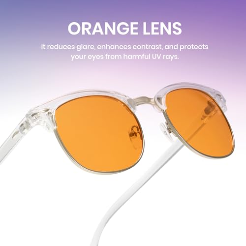 Image of Cyxus Orange Blue Light Blocking Glasses for Men Women Gaming Glasses Redece Eye Strain Sleep Better 8056Z76
