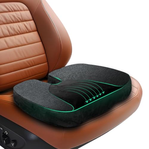 Image of Trajectory Coccyx Seat Cushion with ADVANCEDX Memory Foam & GRIDMATRIX Fabric - Ultimate Tailbone Pain Relief and Sciatica Support for Car Seats. Perfect for Men and Women (Seat Cushion)