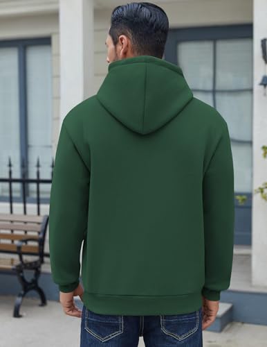 Image of COOFANDY Men Cotton Fleece Hooded Sweatshirt Casual Long Sleeve Hoodies Pullover Fashion Drawstring Hoodie with Kanga Pocket