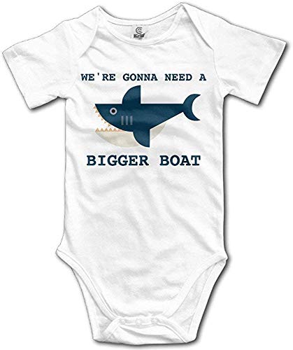 Image of We're Gonna Need A Bigger Boat Boutique Baby Bodysuit Onesie Short Sleeve White