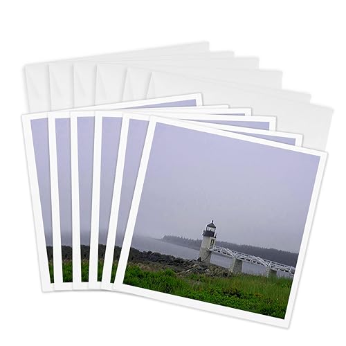 Cartes de vœux motif phare 3dRose gc_26376_1 lot de 6 formats 15 x 15 cm