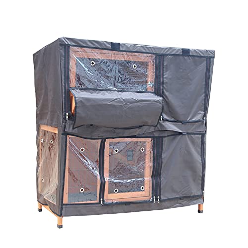 BUNNY BUSINESS Deluxe Rabbit Hutch Cover with Sliding Trays and Hay rack compartment to fit the BB-41-DDL-HR rabbit hutch 104 x 50 x 100 cms please note this is the cover only
