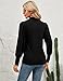 Qirno Womens Mock Neck Long Sleeve Fall Blouse Casual Bishop Sleeve Solid Basic T Shirt Loose Pullovers Tunic Tops Black Large