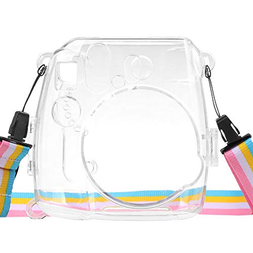 Elvam Transparent Camera Case Bag Compatible With Fujifilm Mini 9 Mini 8 Instant Camera With Detachable Adjustable Strap - Clear #TOP1