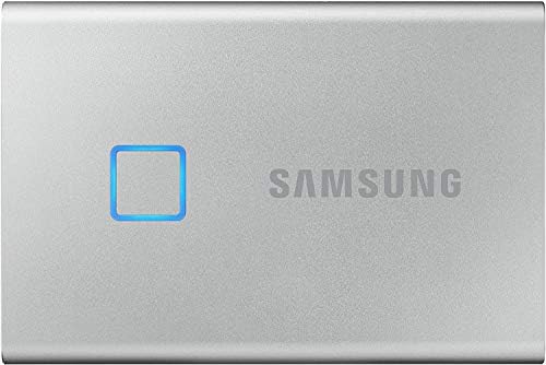 SAMSUNG T7 Touch Portable SSD 1TB, Up to 1050MB/s, USB 3.2 External Solid State Drive + 2mo Adobe CC Photography (MU-PC1T0S/WW), Silver