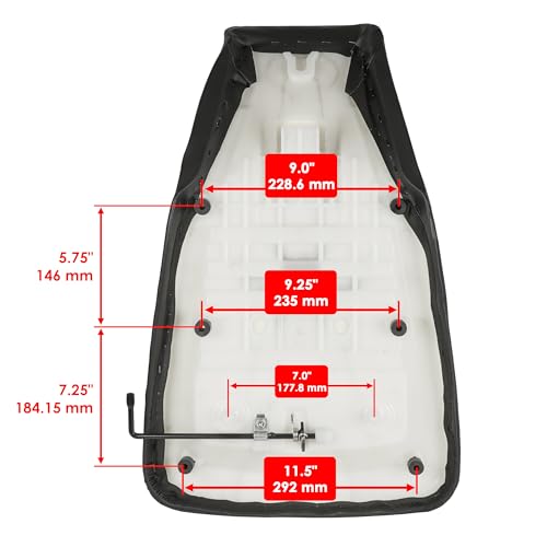 Caltric Complete Black Seat for Honda TRX350 Rancher ATV (2000-2003), 13 Inch, Vinyl & Foam, Passenger Side, 90 Day Warranty - Thumbnail 3