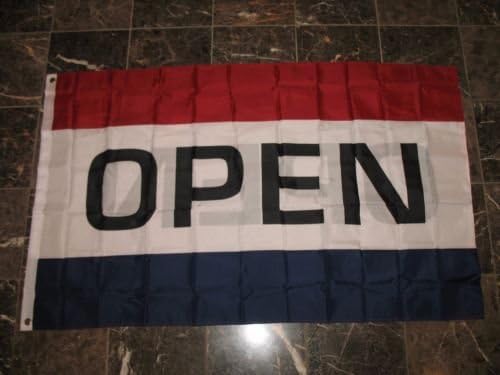 Moon 2x3 OPEN for Business 2ply Double Sided Printed Flag 2x3 Banner - Vivid Color and UV Fade Resistant - Prime Outside Garden Home Decor