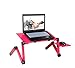 ZJN-JN. Tabela Biurko komputerowe przenośne regulowane składane komputerowe biurko laptop laptop laptop składany stół wentylowany łóżko (Color : Red 420mm Fanless)