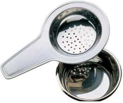 River steel tea strainer - stainless tea strainer with base