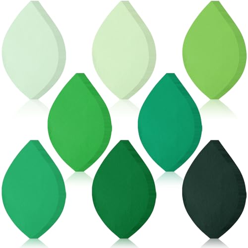 Image of Kisston 360 Pcs Green Leaves Cutouts Paper 3.9 Inch Assorted Color Die Cuts for DIY Craft Projects School Classroom Bulletin Board Decor