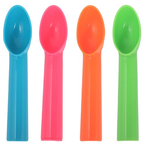 HLGHLG 4-Piece Plastic Ice Cream Scoop Set, 7.28x1.17 Inch, Multi-Color