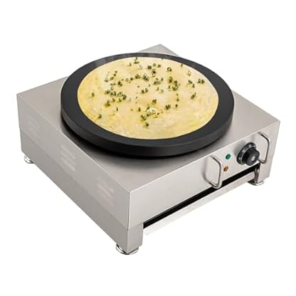 Elektrische Crepes Maker Pfannkuchen Maschine Crepespfanne Aus Edelstahl 2,8kw Crepes Maker Für Pfannkuchen Speck Eier Tortilla 50-300°C Antihaftbeschichtung Holzverteiler – Bild 4
