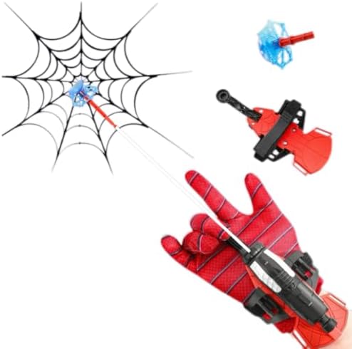 Spider Web Shooters Gloves ，Superheroes Long-Range Launcher Toys Children Educational Toys, Funny Party Cosplay Gift for Kids (Red) Cheap Cool Stuff Gifts for Age 8-12 Years Old image 4