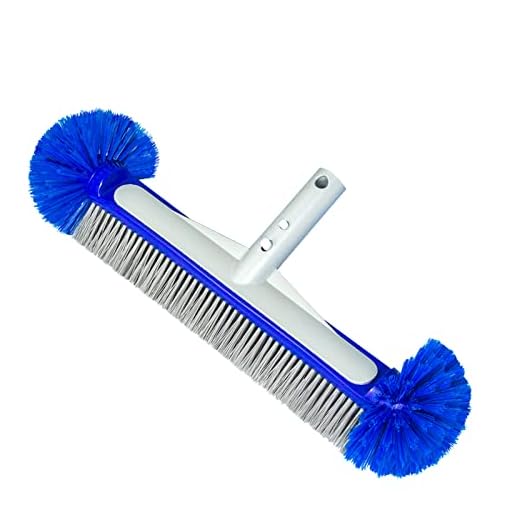 Tenry Pool Brush Head, with Corner Cleaning Brush and Cured Bottom Bristile, 17.5" Metal Scrub Brush for Inground,Above Ground Swimming Pools, Algae Brush for Pool Walls, Gound,Pool Tile Scrubber