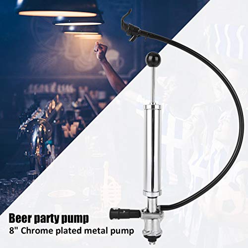 Pompe à bière, 20,3 cm, robuste, pour fête, pique-nique, bière, robinet en acier inoxydable chromé - Image 4