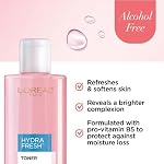 L'Oreal Paris Skincare HydraFresh Toner Face Toner with Pro-Vitamin B5 for a Smoother, Brighter Complexion, 2 Count - Image 3