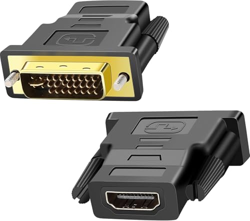 Flaretech DVI to HDMI Adapter Bi-Directional HDMI to DVI Converter 1080P DVI-I (24+5) Male to HDMI Female Connector for Monitor, HDTV, TV Box, Projector, Blu-ray