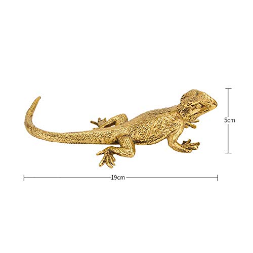 Lizard Statues Crafts,Bronze Art Sculptures Iguana Outdoor Decor Reptile Figure Realistic Accents For Garden Yard Study Wall Hanging Bronze 19X5Cm(7X2Inch) #TOP7