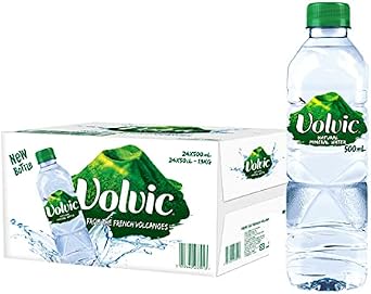 Volvic Natural Spring Water, 500ml- Bottles (Pack of 24)