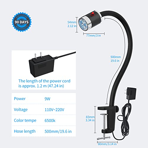 Gooseneck Led Light, Led Machine Light, Clamp Gooseneck Light 900 Lumen 120 Volt Fixed With C Clamp Industrial Lighting Work Lamp For Machine Tools And Lathe #TOP6