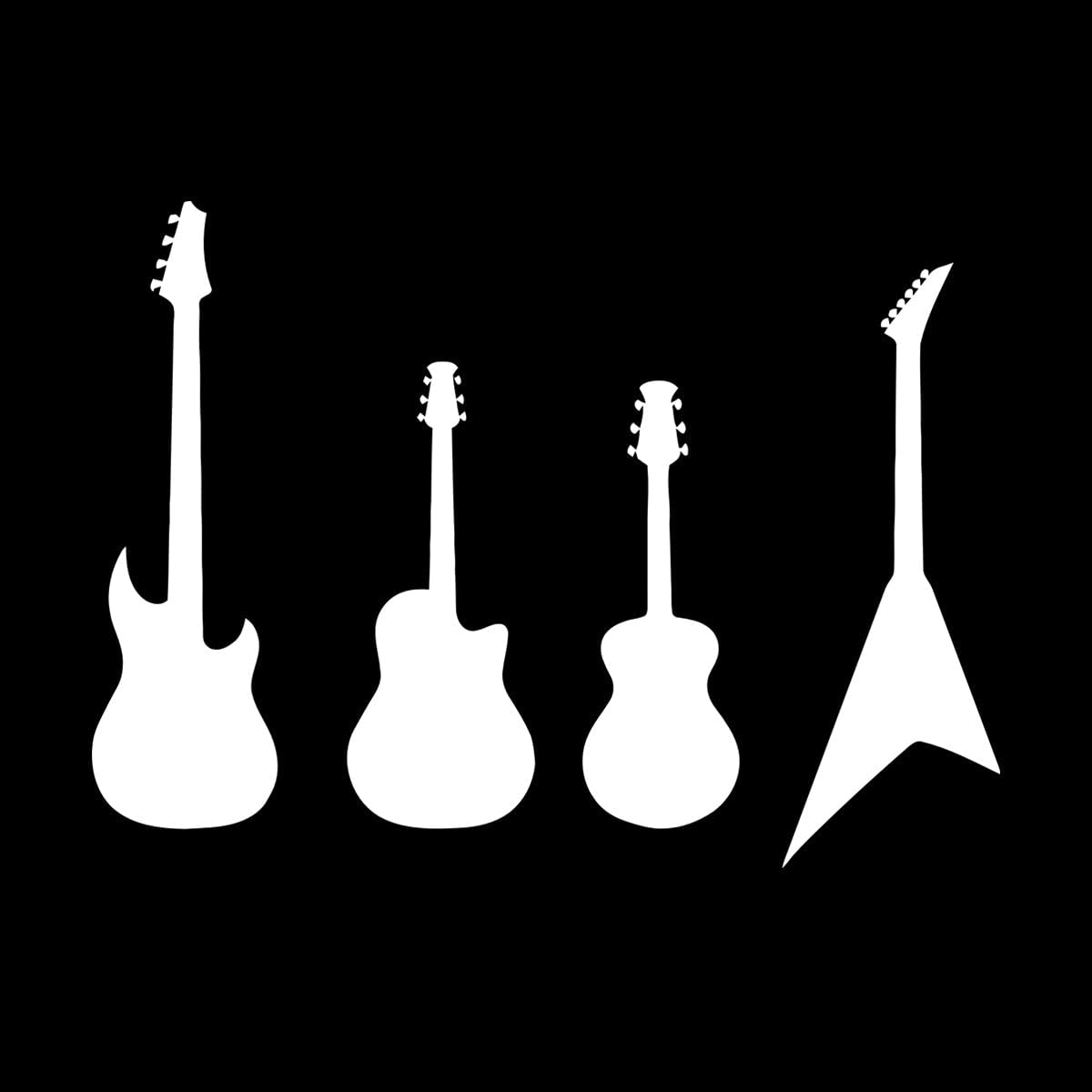 Wall Decals Electric Guitars Player Rock Star Musician 51x69.4cm Waterproof L-White