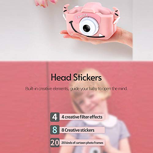 Cucudy 1080P Crianças Crianças Câmera Digital 20MP Filmadora de Vídeo 2.0 Polegadas IPS Tela Dupla L