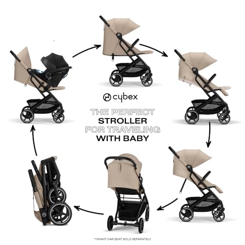 Image of CYBEX Beezy 2 Compact and Lightweight Travel Stroller - Compatible with CYBEX Car Seats, Almond Beige