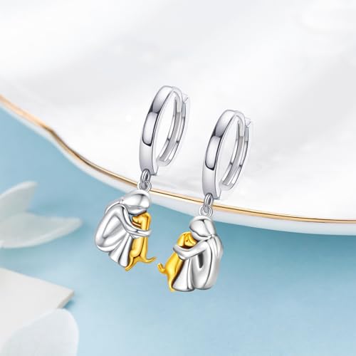 Image of 925 Sterling Silver Dog Earrings Cute Animal Puppy Stud Earrings Dog Jewelry Gifts for Women Girls Pet Lover Hypoallergenic Earrings for Sensitive Ears