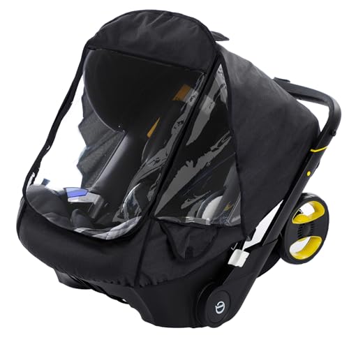 Image of Car Seat Rain Cover,Food Grade EVA,Universal Car Seat Rain,Waterproof, Windproof Protection,Protect from Dust Snow,Rain Cover Features Quick-Access Zipper Door and Side Ventilation(Black)
