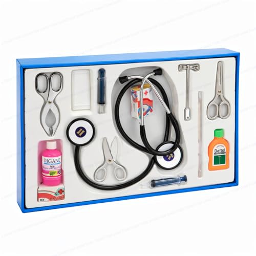 Image of SHAKTISM Junior Doctor Pretend Play Medical Kit for Kids | 12-Piece Doctor Toy Set with Stethoscope, Syringe & Thermometer | Educational Role Play Toy for Boys & Girls (3+ Years)