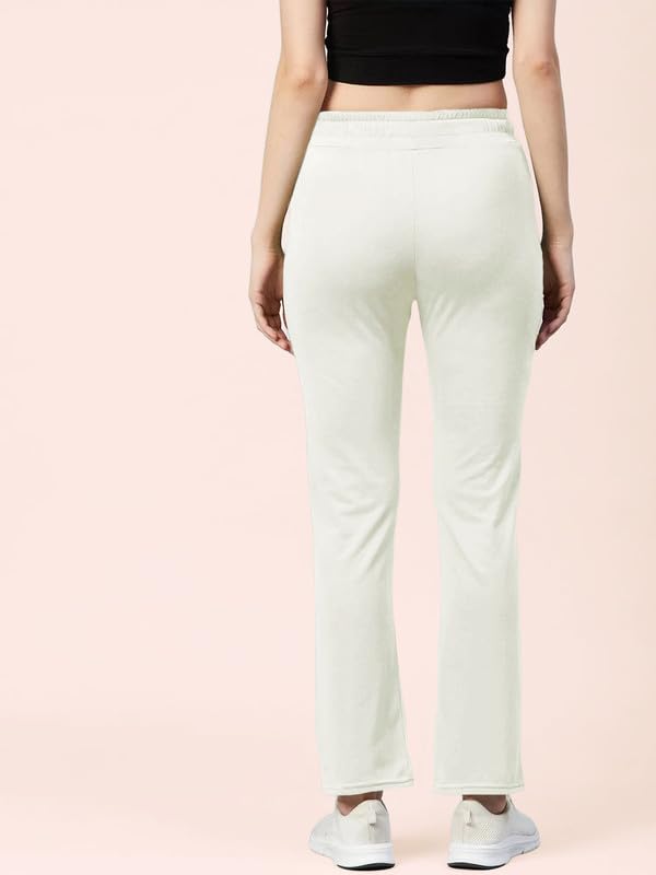 Image of Women's Premium Cotton Solid Track Pant with Elastic Waistband, Adjustable Drawstring and Side Pockets